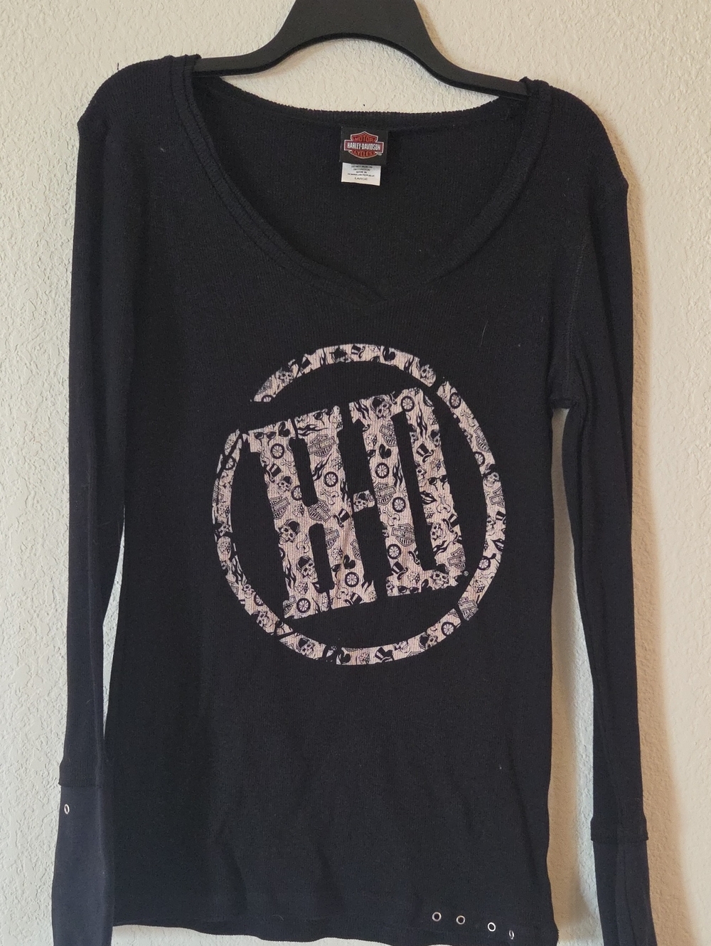 Harley-Davidson Black Long Sleeve Tee with White Logo